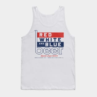 Red White & Blue Lager Defunct Lager Beer Tank Top